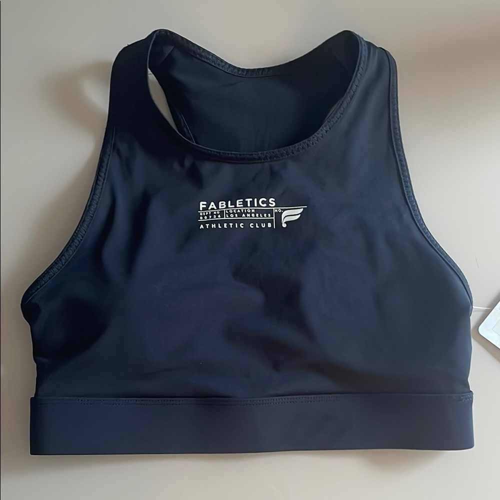 Fabletics Black Sports Bra with Racerback Design